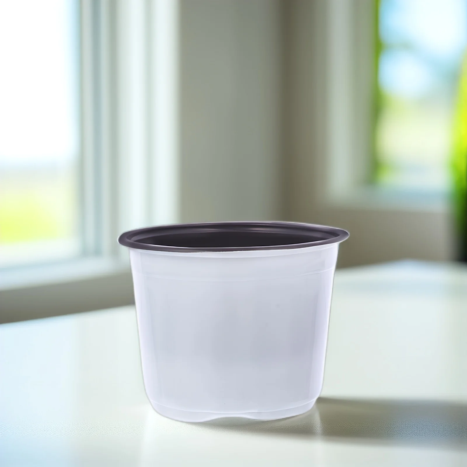 

50 Pcs Plastic Flower Pots PP Material White Two Color Balcony Pots Indoor Plants Planter Garden Desk Office Decorative