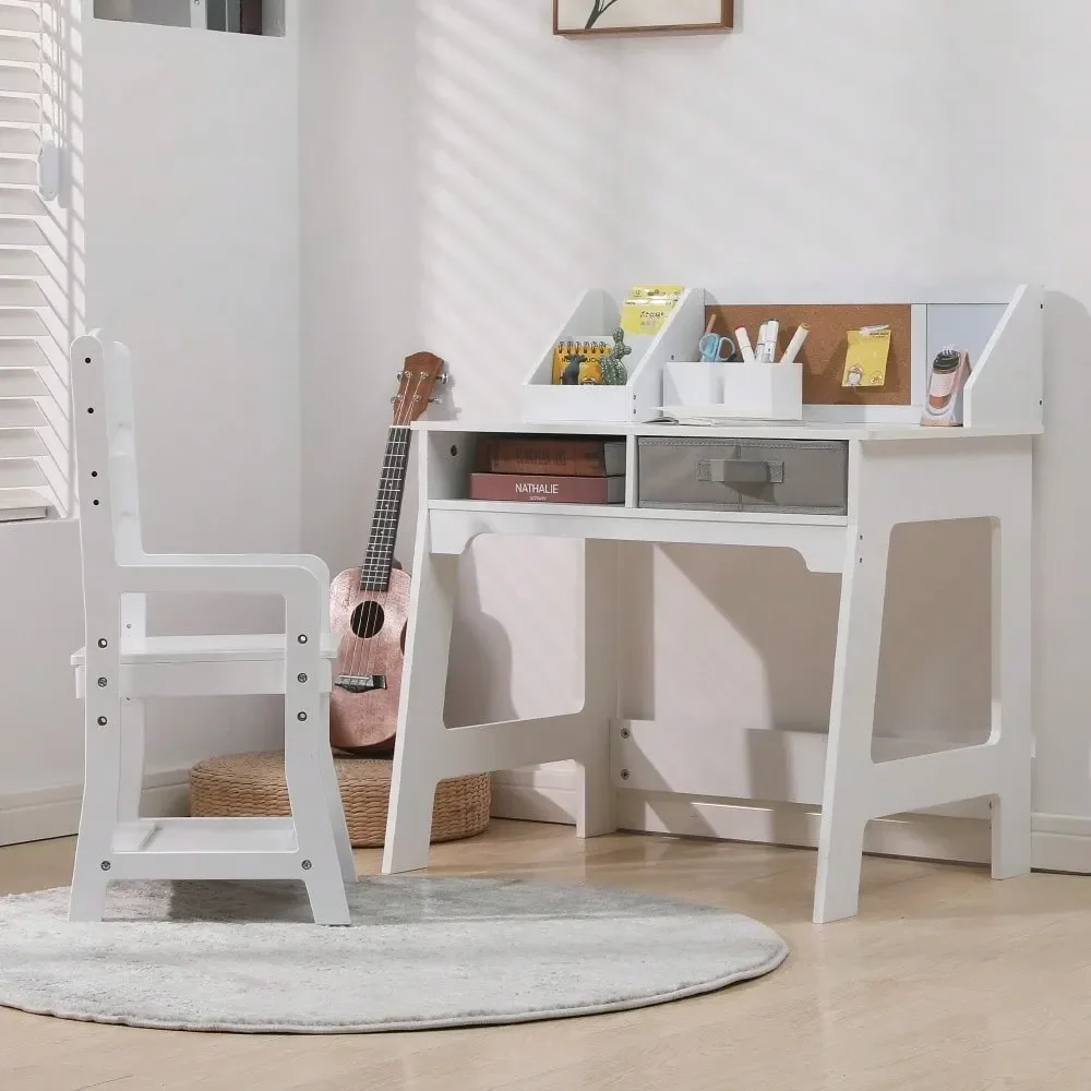 Kids' Tables And Chairs Escritorio Para NiñosStudent Desk And Chair Combo,Height Adjustable Childrens Desk And Chair Workstation