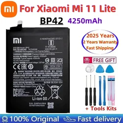 100% Original BP42 Battery For Xiaomi Mi 11 Lite BP42 Genuine Replacement Phone Battery Batteries Bateria 4250mAh Fast Shipping