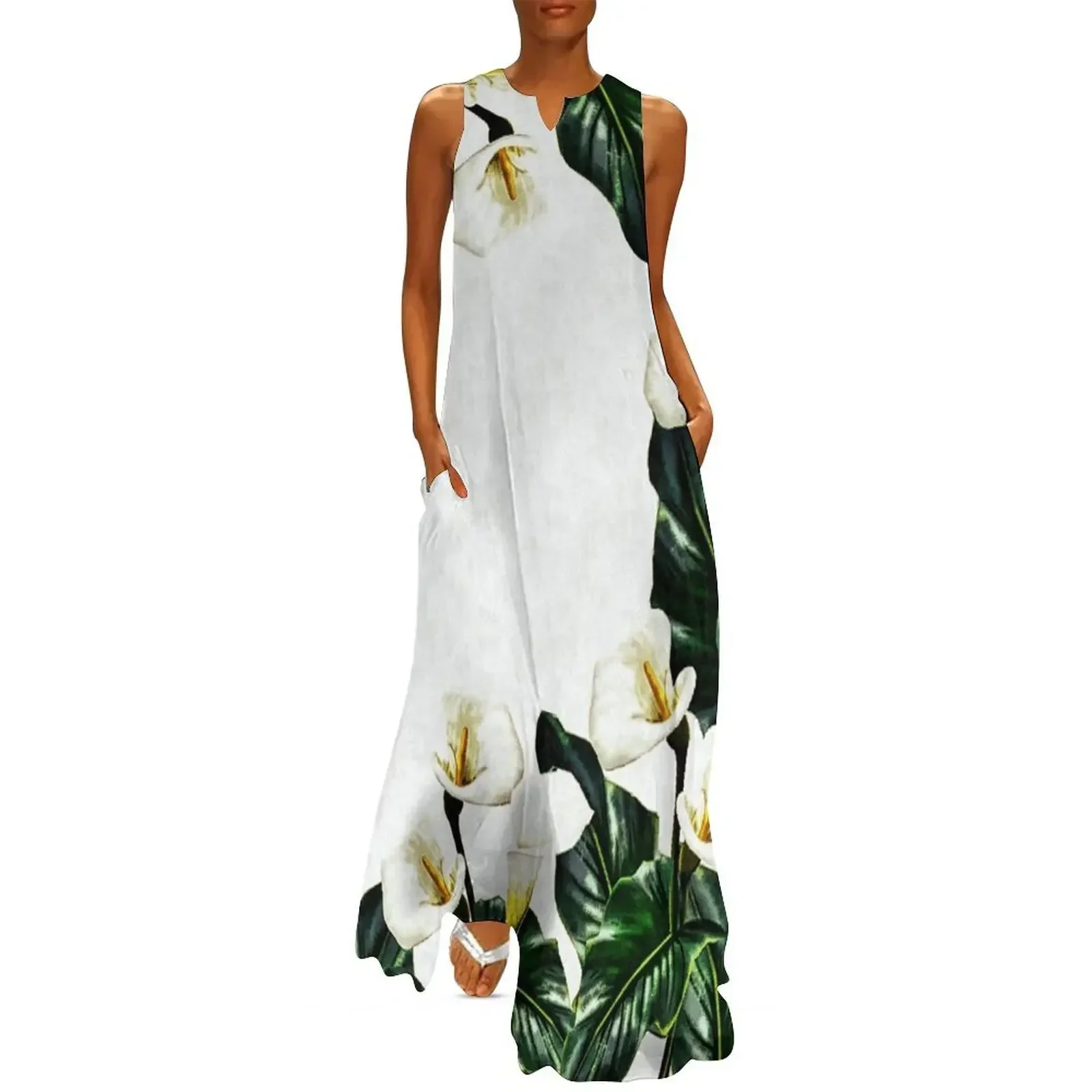 

Calla Lilies Long Dress women's clothing korea stylish long dress women summer luxury dress beach dresses