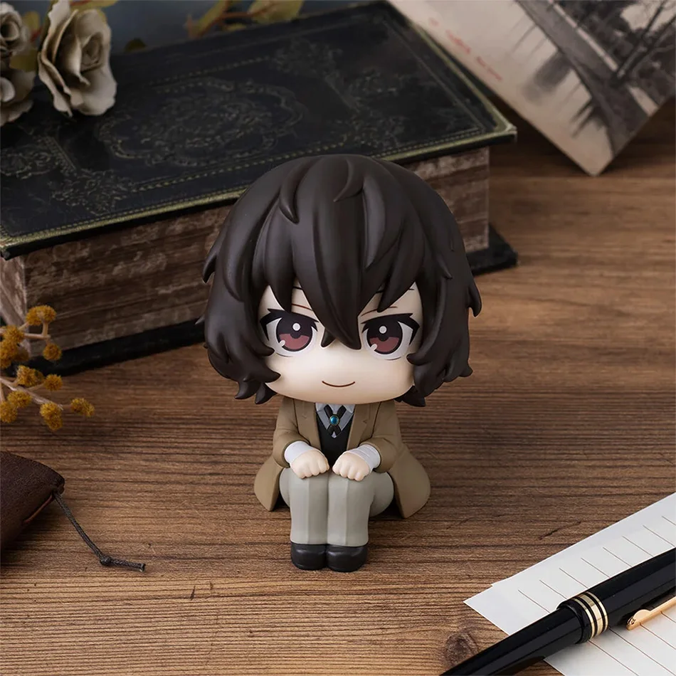 9.5cm bungou cães vadios anime figura q-versão dazai osamu figura de ação nakashima san estatueta pvc coleção modelo boneca brinquedos