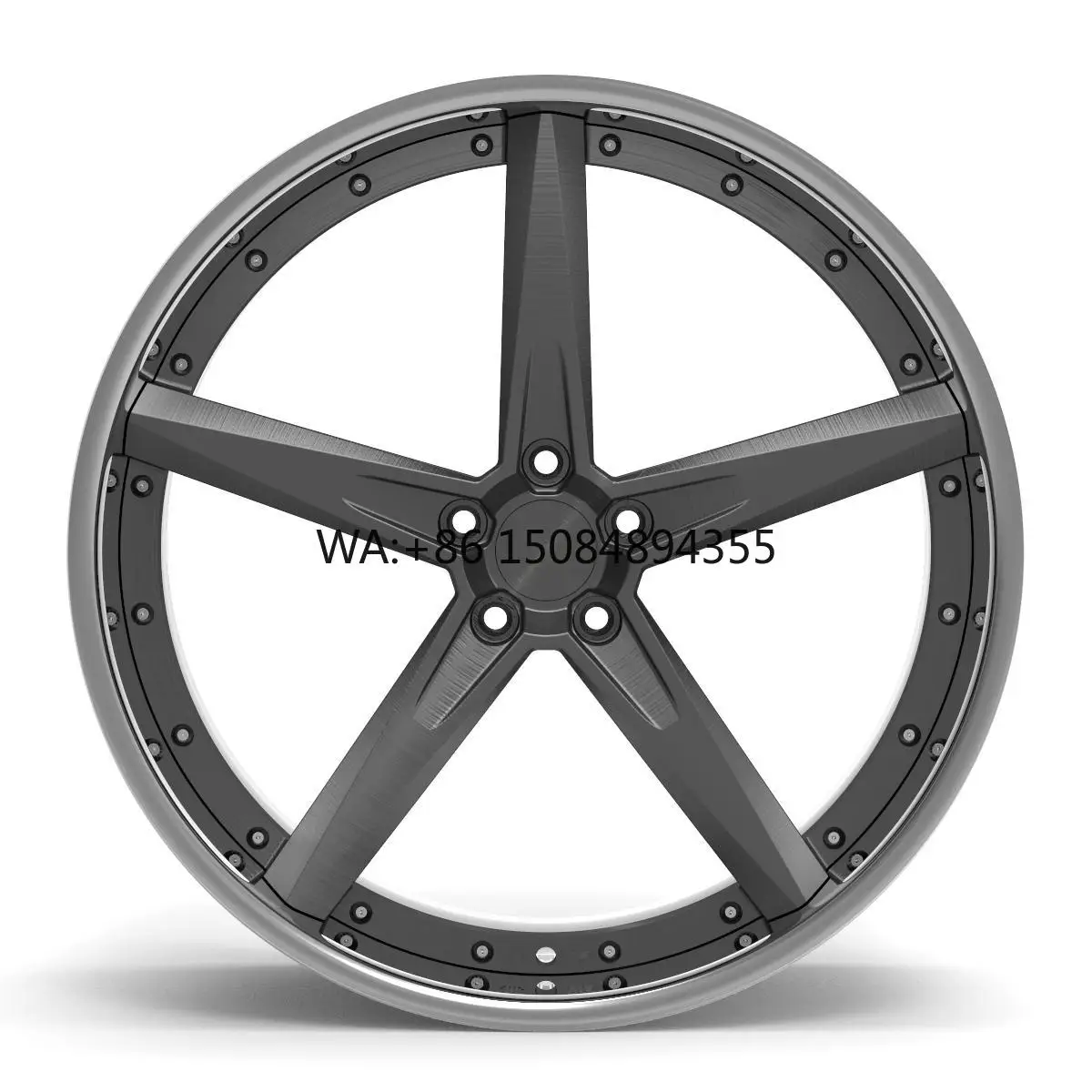 

Brushed Custom Two Tone Deep Lip 5 Spoke Concave 5 Lug 18 19 20 21 22 Inch Aluminum Alloy Wheel Rims Forged Wheels