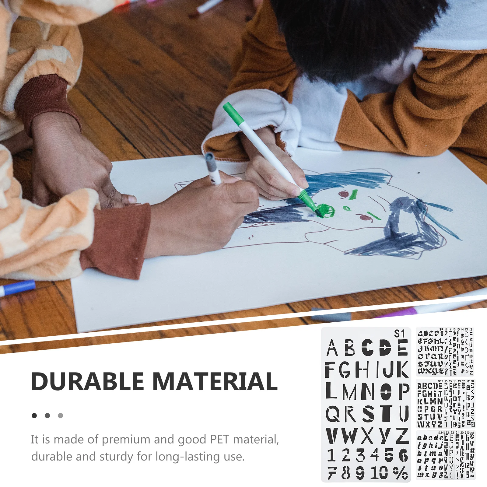 

24 Sheets Hollow English Alphabet Painting Templates Reusable Letter Stencils for Wood Fabric Wall Canvas DIY Art Painting Tools