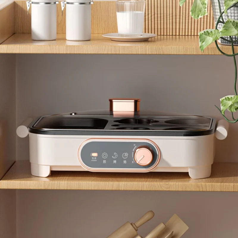 ماكينة صنع الإفطار بقوة 220 فولت مع وظائف 3 في 1، وطلاء غير لاصق، وأطباق سهلة التنظيف، مثالية للبيض والفطائر والنقانق