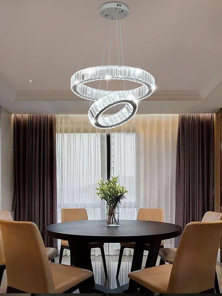 リビングルーム用のクリエイティブなペンダントライト、シンプルなモダンな照明器具、高級クリスタル、デュプレックスビルディング、インターネットセレブ