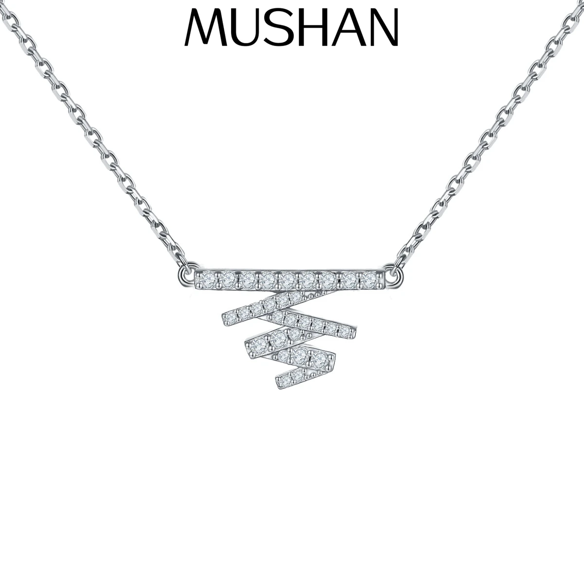 

MuShan Jewelry 925 Sterling Silver Necklace Pendant Chain HCD Diamonds Daughter Gift Statement Jewelry Women Necklaces Jewelry