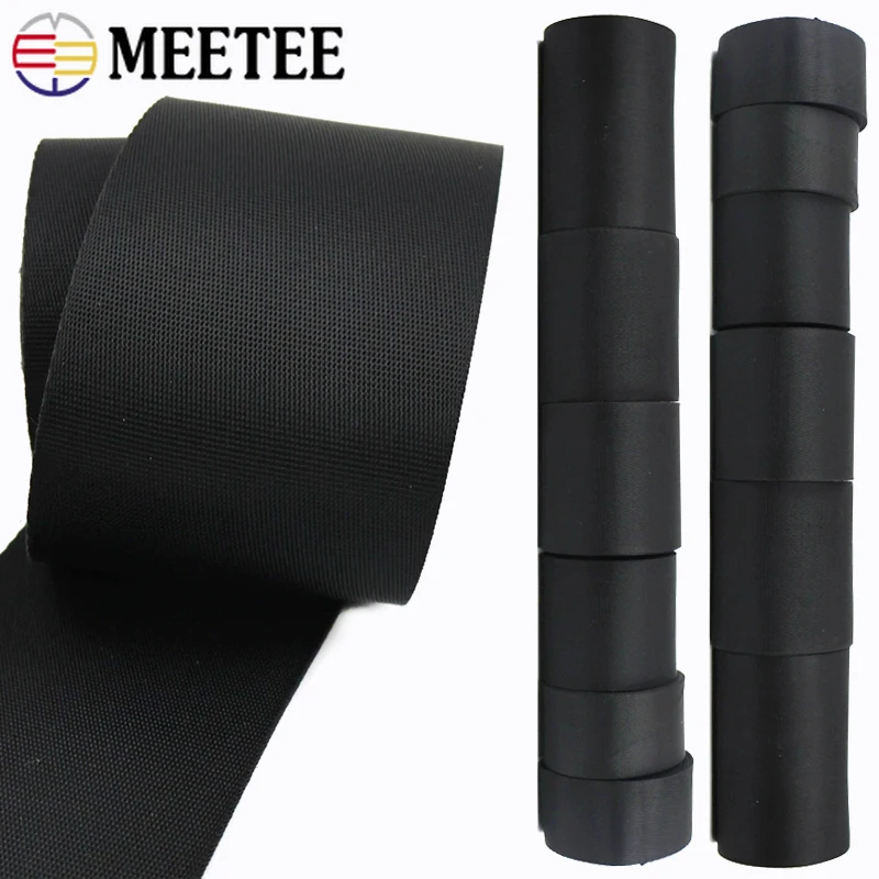 

5M Black Nylon Ribbon Band 10-100mm Webbing Straps Belt Sling Dog Collar Bias Binding Tape Shoulder Bag Strap Sewing Accessories