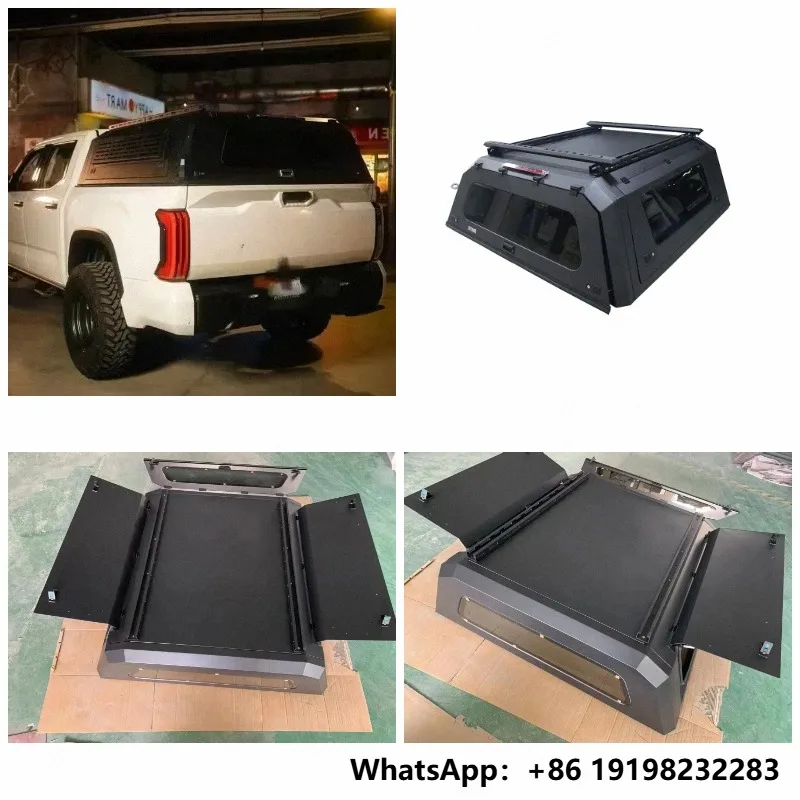 Pickup Hardtop Canopy Topper Truck Bed Tonneau Cover Waterproof Camper  for tundra Aluminum Topper with Glass windows