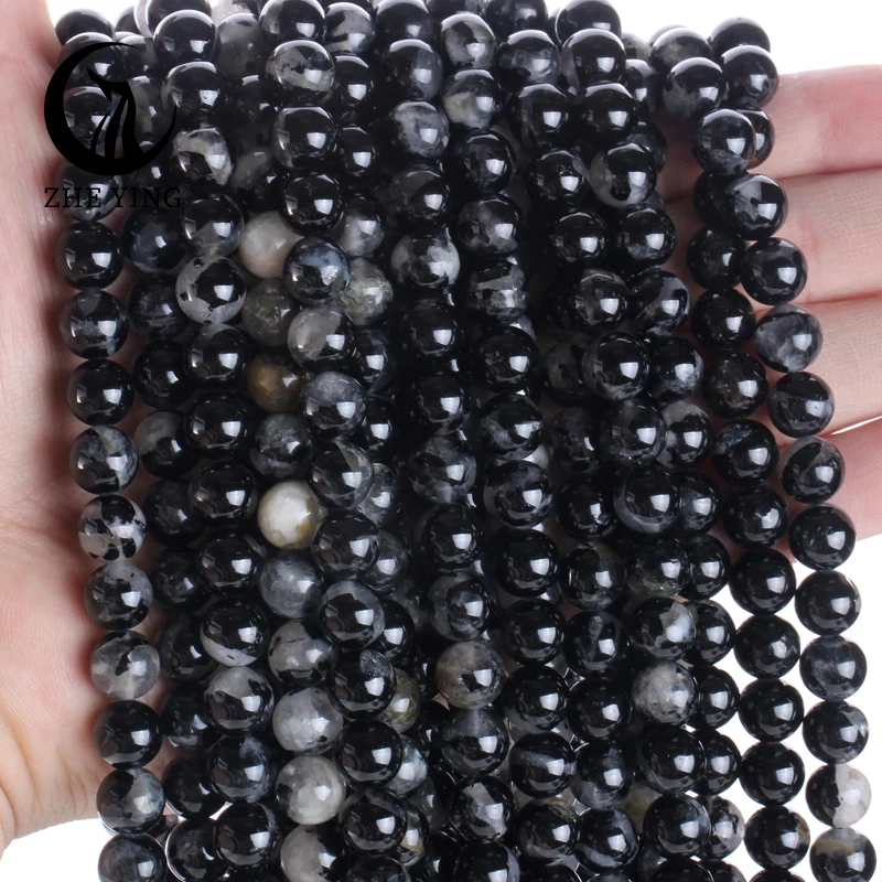 2/3/4/6/8/10mm Natural Black Tourmaline Stone Faceted Round Beads Gemstone Loose Spacer 4x4mm Cube Bead for Jewelry DIY Bracelet