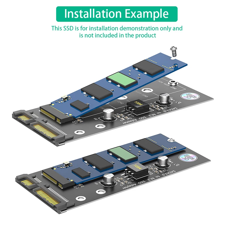 M.2 NGFF SSD to SATA 3 3.0 Adapter Card Converter B B&M Key for 2230 2242 2260 2280 M.2 SATA Protocol Solid State Disk Drive SSD