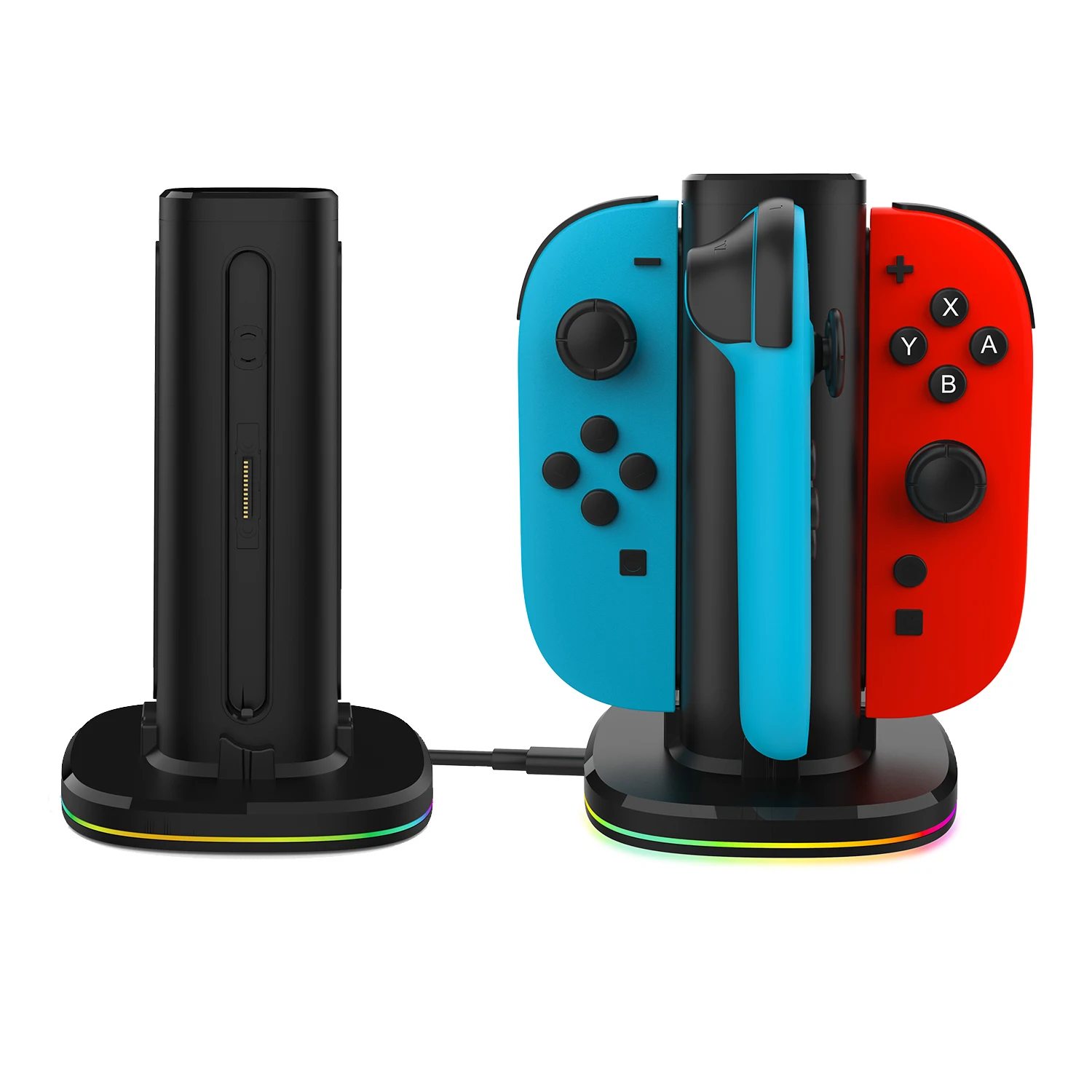 4 في 1 لـ Switch2 Joycon قاعدة شحن لنينتندو سويتش 2 4 شاحن تحكم مؤشر LED محطة شحن لـ NS2