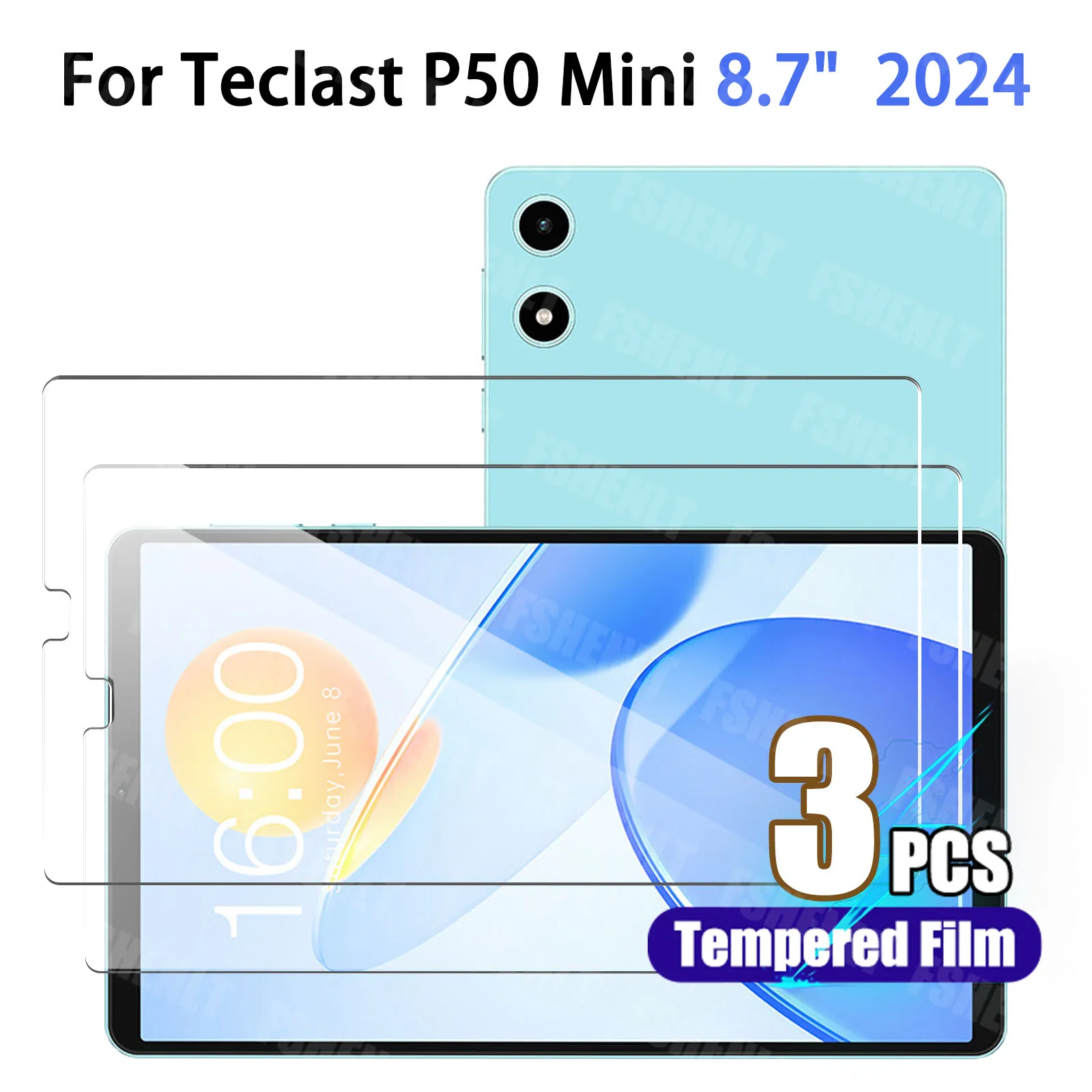 Screen Protector for Teclast P50 Mini (8.7 inch) 2024 HD Scratch Resistant Free Bubble Tempered Glass Film for Teclast P50 Mini