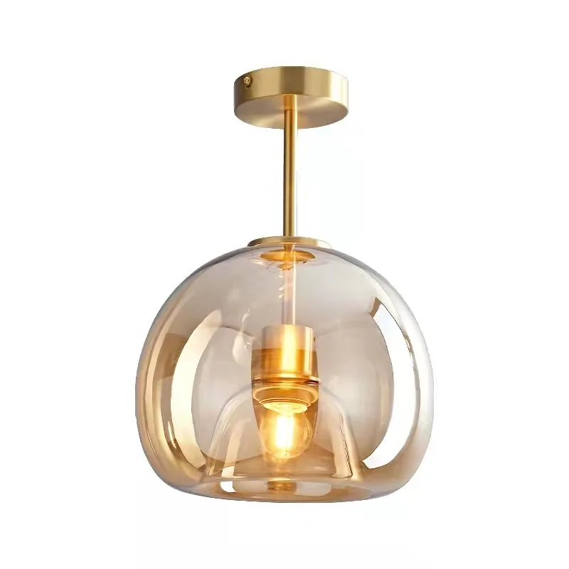 

Nordic Glass Ceiling Lamp Minimalist Dinning Room Downlight Creative Living Room Indoor Lighting