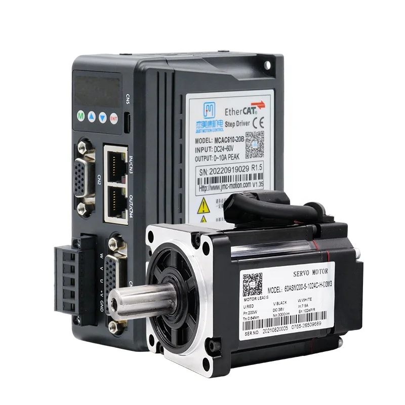 60ASM200-1024C/2500C + MCAC610 High Efficiency 200W Dc Servo Driver for agv Robot