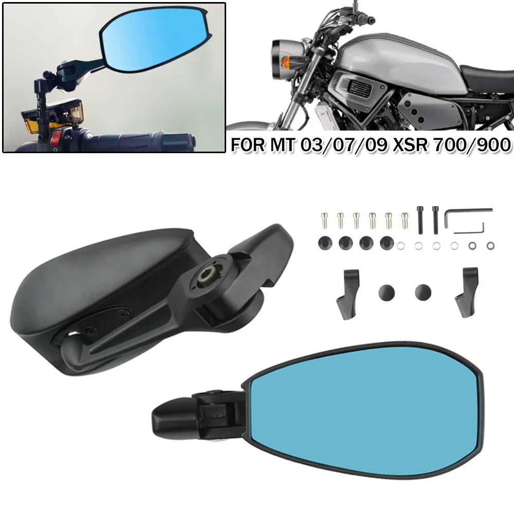 360° Rotatable Motorcycle Side Rearview Anti-Glare Mirror For Trident 660 For Yamaha MT 03 07 09 XSR700 XSR900 NIKEN GT For Xmax