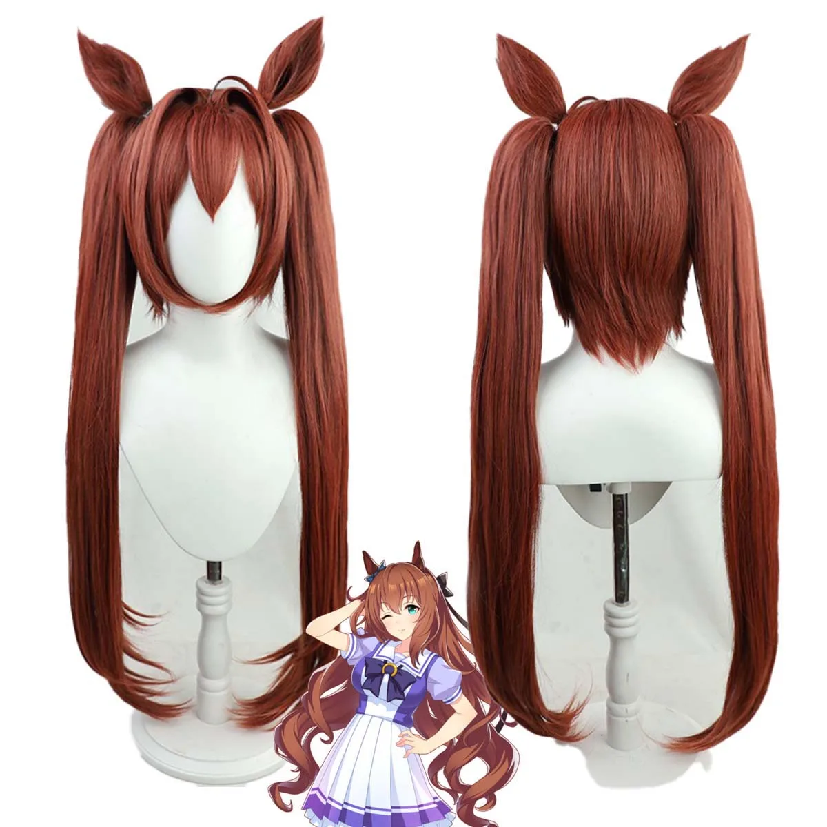 Halloween Party Role Play Game Umamusume: Pretty Derby Daiwa Scarlet Cosplay Wig With Ears