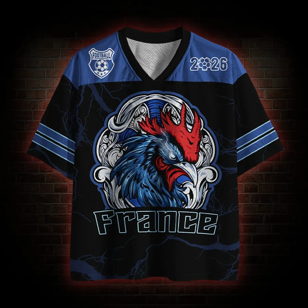 France Style Football Jersey Men Women Dragon Graphic Soccer Shirt 3D Print Fantasy Vintage Sportswear Casual Fan Top Summer