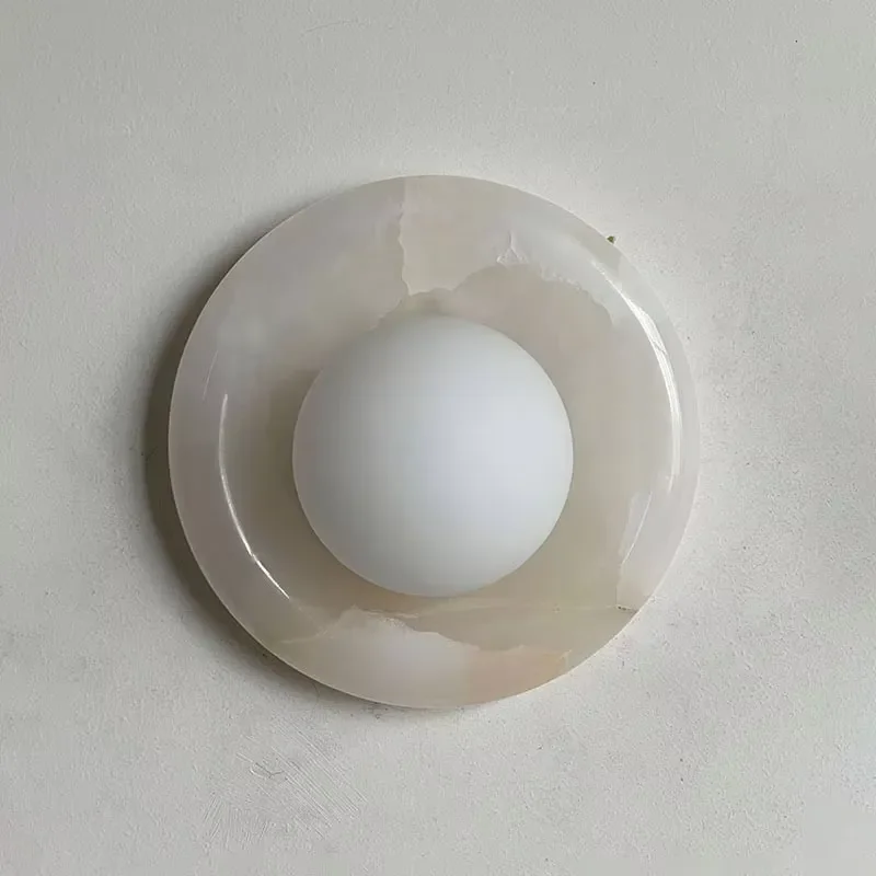 Wholesale Modern Alabaster Stone Wall Lights for Hotel Decor Contemporary Interior Lighting Fixture