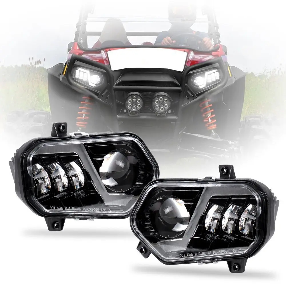 

For Polaris RZR 800 570 DOT UTV LED Headlight Powersports For 2012-2013 Polaris Ranger Sportsman ATV Accessories