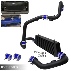 Bolt On Front Mount Intercooler & Pipe Kit Aluminum Fits for VW Golf GTI Jetta MK4 1.8L Turbocharged 1998-2005