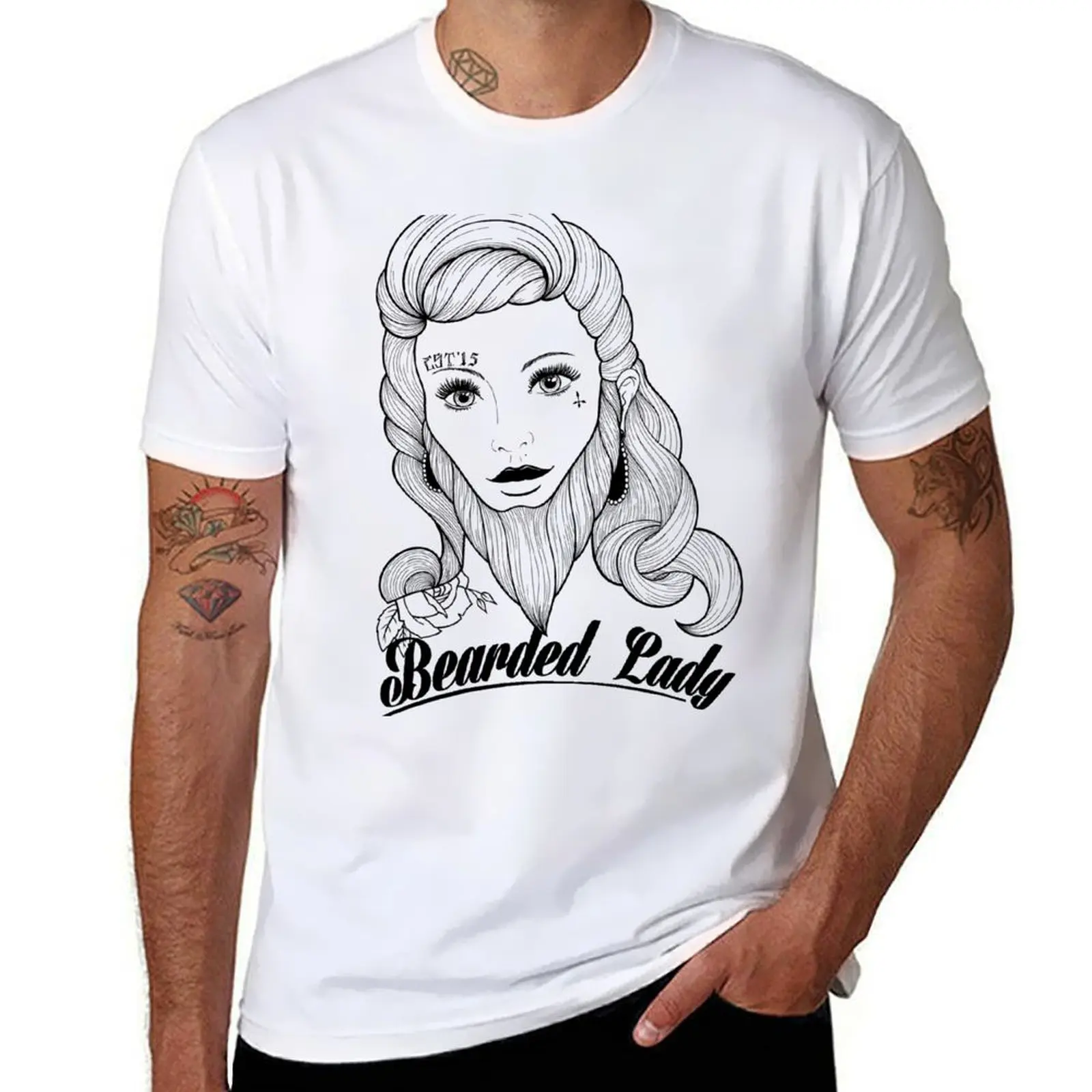 

The Original Bearded Lady Tattoo Studio T-Shirt man t shirt designer graphic t shirts for man T-Shirt