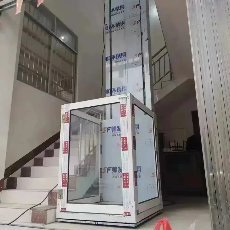 Customizable 2-8m Villa Electric Lift Small Lift Platform Home Elevator Remote Control Operation Smooth Lifting Lowering