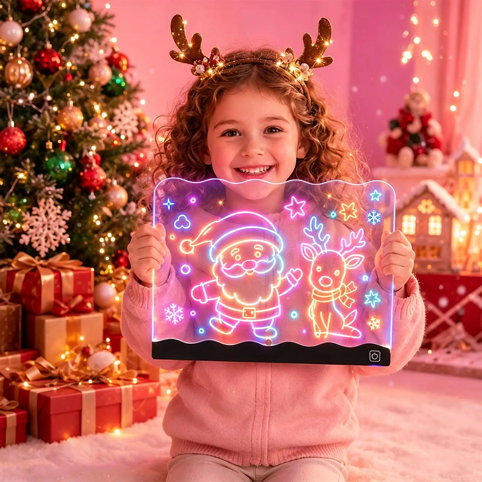 LED Drawing Board Rechargeable Doodle Pad With Markers LED Board For Kids Girls Boys School Classroom Home Travel Car Airplane