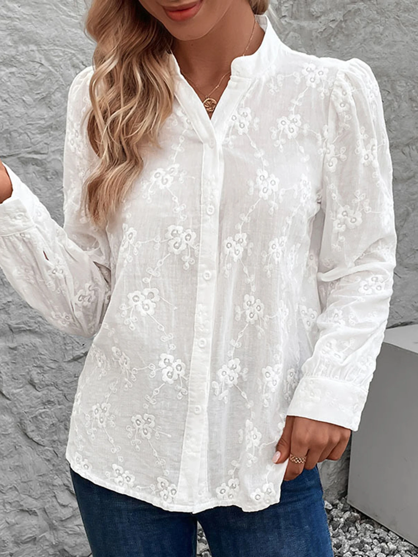 

Женская осенняя повседневная базовая удобная однотонная жаккардовая рубашка с длинным рукавом, однобортный топ с воротником