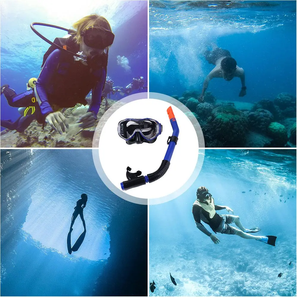 

Водонепроницаемая маска для подводного плавания с защитой от запотевания, безопасные очки для плавания и снорклинга с трубкой для дыхания, обеспечивающие четкий обзор