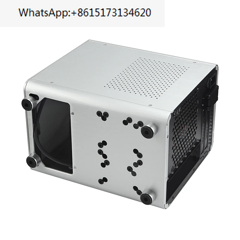 SKTC Q1 aluminum desktop chassis ITX mini motherboard 17*17 water-cooled game chassis glass side transparent ATX power supply