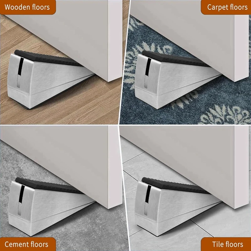 Duty Door Stopper Tall Door Stop Large Door Stoppers For Bottom Of Door, Door Stop Wedge Suits Any Heavy Door 2Pack