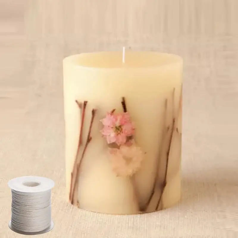 1 Roll 200 Feet 61M White Candle Wick Cotton Candle Woven Wick for Candle DIY and Candle Making Candle Making Supplies