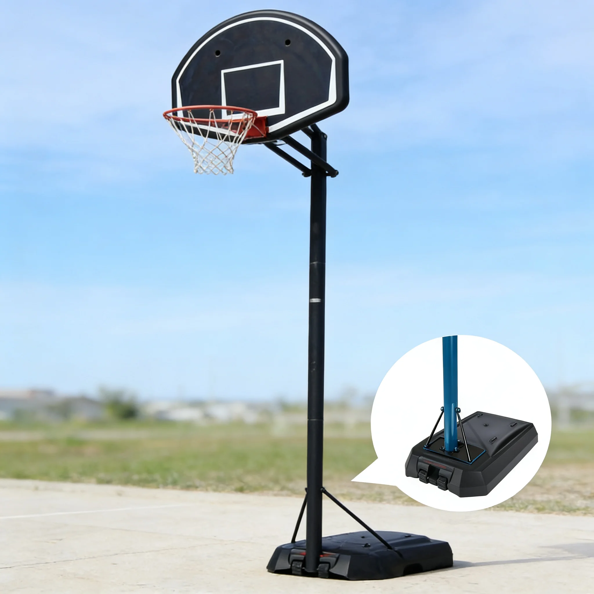 Factory Direct Sales Standing Basketball Stand with Height Adjustable Hoop Outdoor and Indoor Key Equipment for Courtspromote s