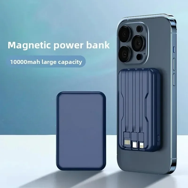 

10000mAh Portable Wireless Magnetic Power Bank for Apple MagSafe with Built-in Cable