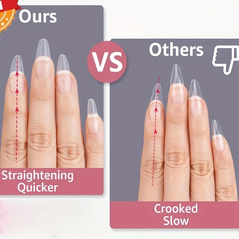 Medium Oval Nail Tip, 320 Pieces Soft Gel X Nail Tip Oval Round Matte Transparent Fake Nail Half Coverage Acrylic Fake Nail Tip