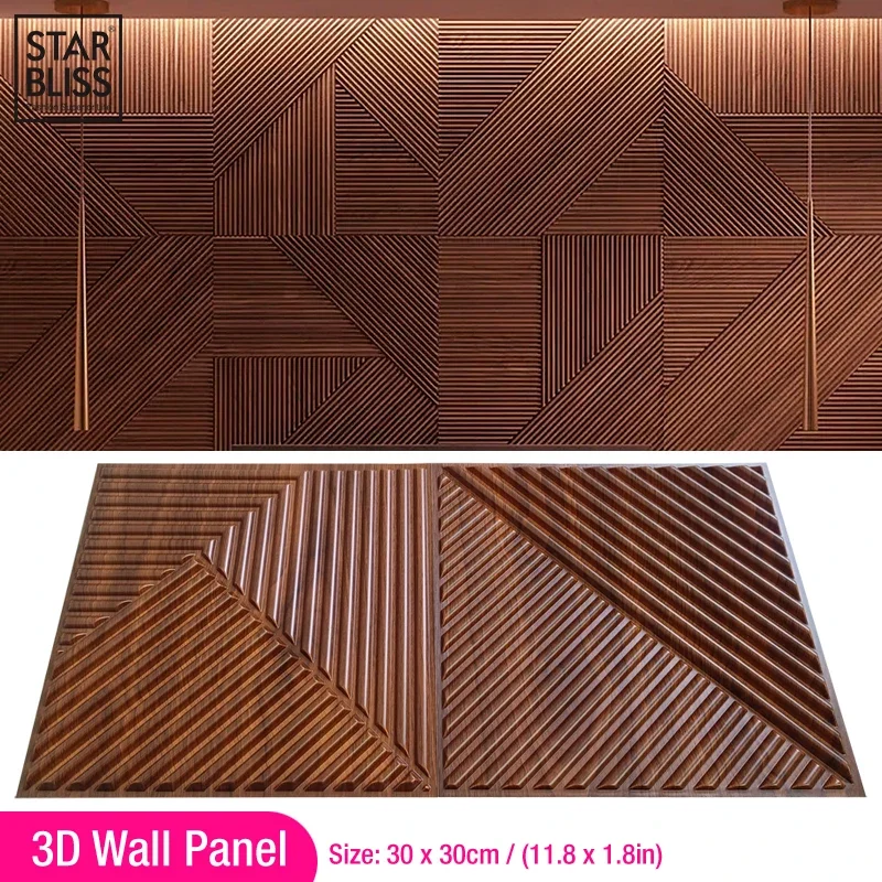 1pcs 30cm Wood grain wallpaper waterproof 3D Wall panel 3D wall sticker ative ceiling living room DIY bathroom kitchen Hotel