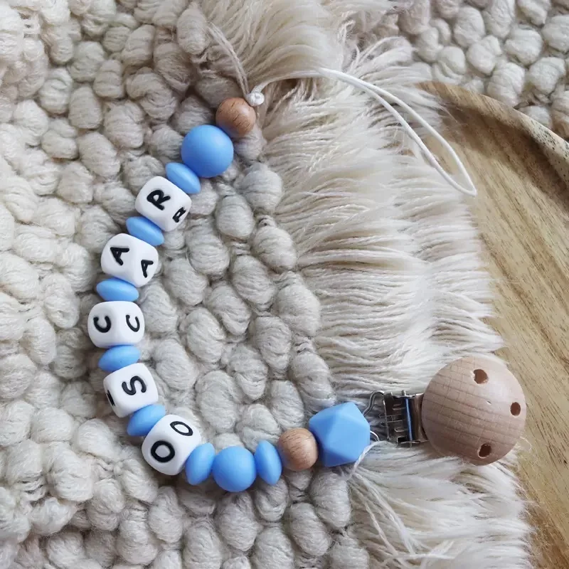 INS Baby Pacifier Clip Personalize Name Custom Dummy Nipple Holder Chain Nordic Style Newborn Gift Teether Babies Accessories