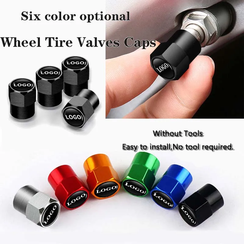 4Pcs Car Tire Valve Stems Valve Caps Dust Covers Car Accessories For Subaru STI Impreza Legacy WRX BRZ XV Forester Crosstrek