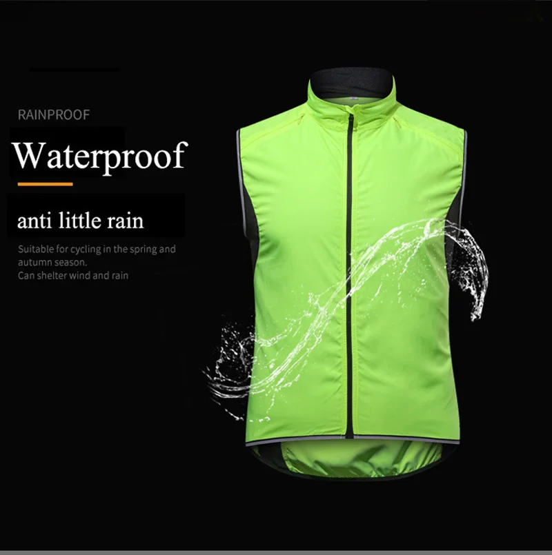 Lightweight Waterproof Cycling Gilet Men Mtb Bike Vest Windproof Mountain Bicycle Clothing Breathable Reflective Sportswear