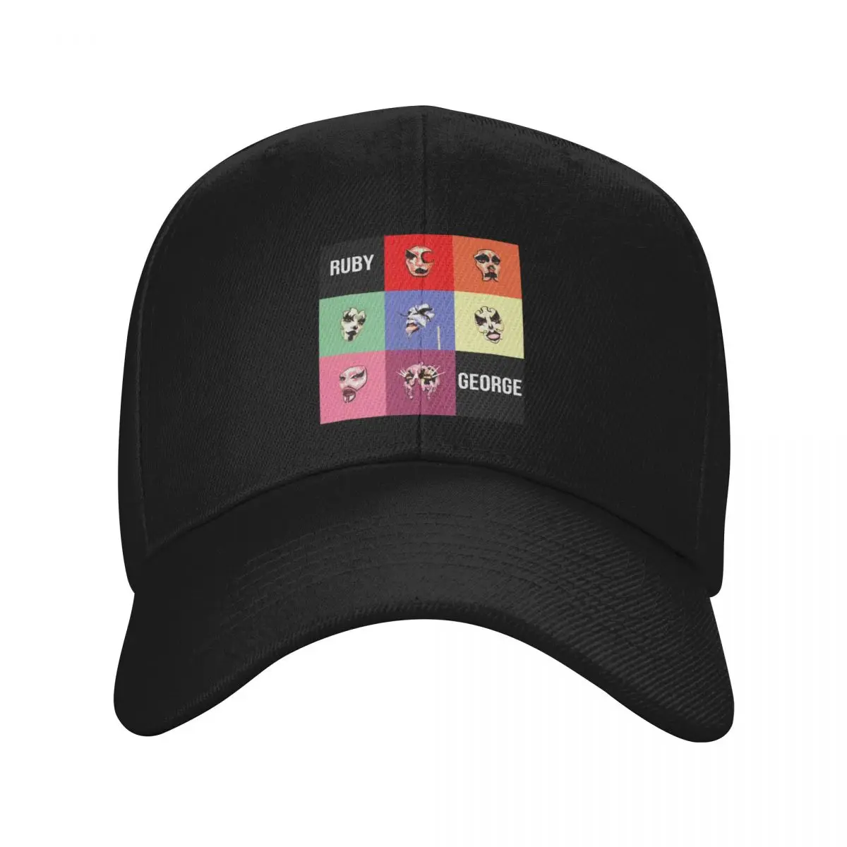 Ruby George Rainbow Squares Baseball Cap Sunhat Unique hats luxury caps black Men's Luxury Women's