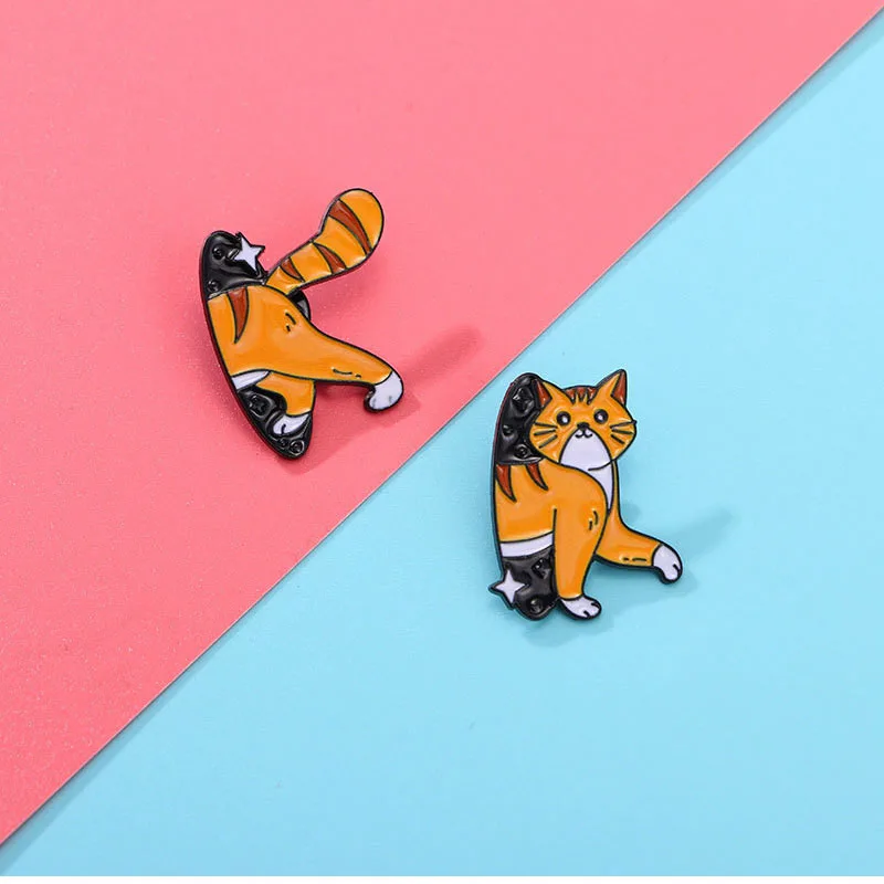 Funny Cartoon Space Shuttle Cat Enamel Brooch Cute Kitty Animal Lapel Badge Pins Jewelry New Year Gifts For Women Girls image 4