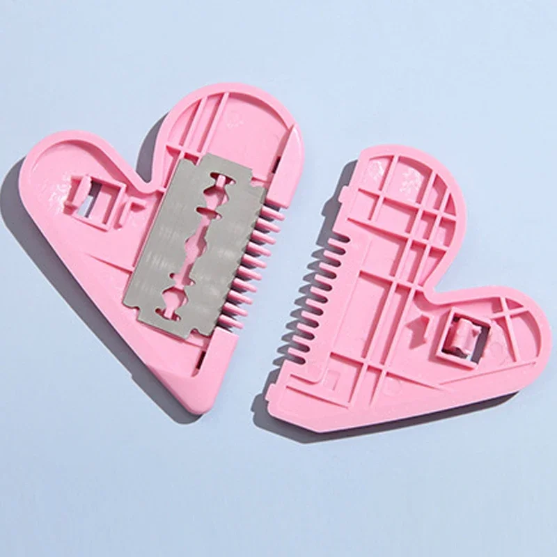 Heart Shape Hair Cutting Trimmer Barber Comb Bangs Hair Remover Home Mini Makeup Tools for Thinning Beauty Hair Cut Accessories