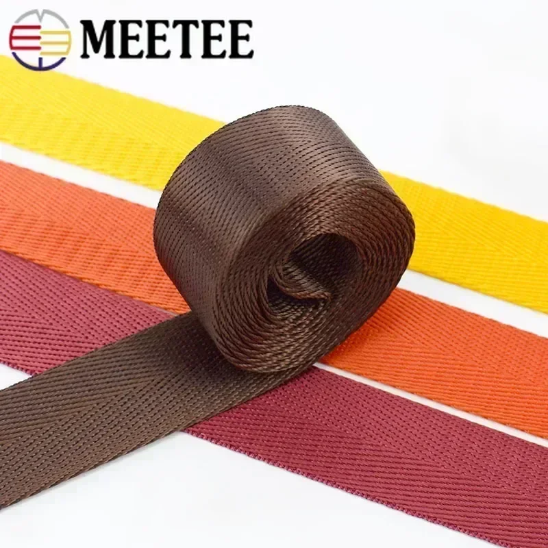 10Meters Meetee 20-50mm Nylon Webbing Band Bag Strap Lace Ribbon Tape DIY Belt Sewing Bias Luggage Binding Trims Accessories