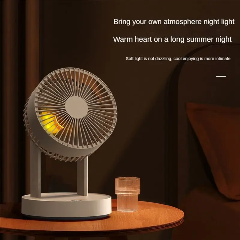 AA10RR Portable Fan with LED Light 4000MAh Rechargeable Digital Display Remote Control Fan Summer Fan Bedroom Desk Cooling