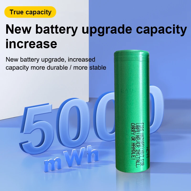 New 5000mAh Li ion battery cells 18650 lithium-ion battery flashlight rechargeable battery for power tool use