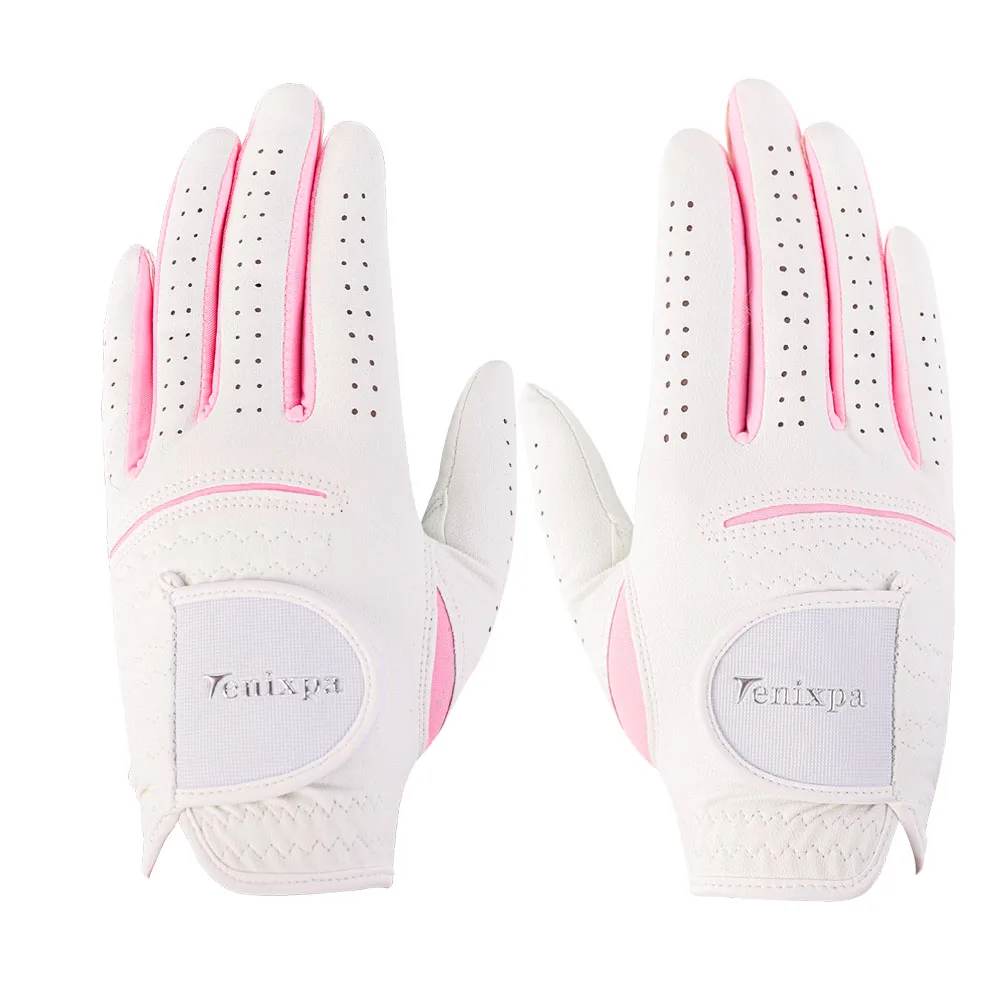 

Women Juniors Golf Gloves Left Hand Right Hand a Pair Premium Fabric Sports Gloves Fitting Comfortable Breathable Lady Glove