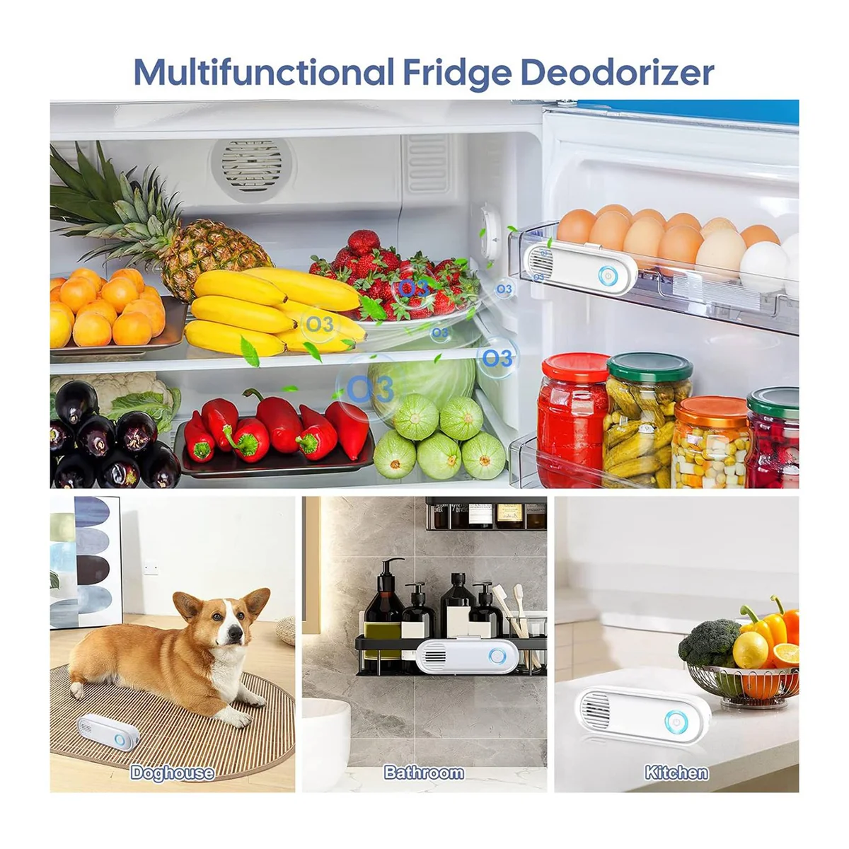 مزيل الروائح الكريهة للثلاجة USB والمعطر القابل لإعادة الاستخدام O3 مولدات الأوزون معطرات الثلاجة المثبتة على الحائط مزيل رائحة الثلاجة