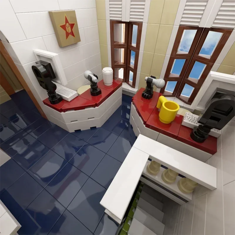 Moc Building Blocks Street View สถานีวิทยุและ Music Store การวิเคราะห์อิฐ DIY ประกอบของเล่นก่อสร้างสําหรับวันหยุดของขวัญ