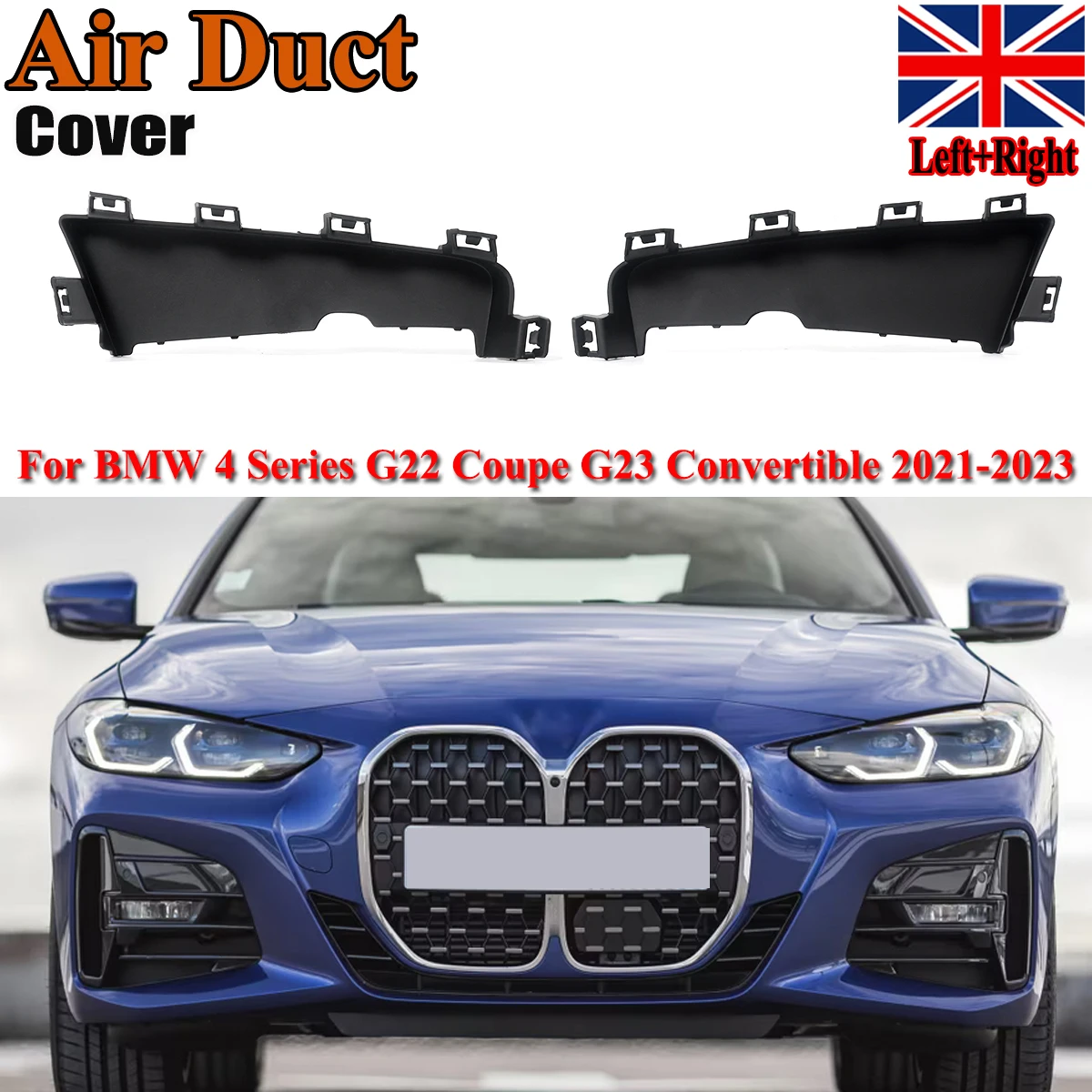 Front Bumper Fog Light Lamp Grille Covers For BMW 4 Series G22 G23 M Sport 2021 2022 2023 2024 430i M440i fog lamp trim parts