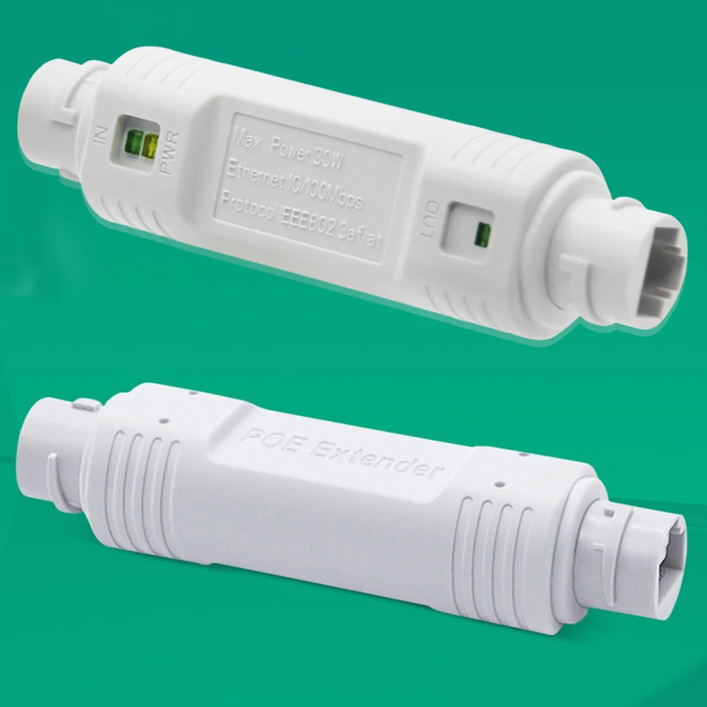 48 فولت POE موسع/مكرر مقاوم للماء تمديد محول حاقن POE 10/100Mbps إيثرنت تمديد ل PoE التبديل NVR IP كاميرا
